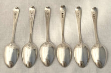 Six George III Silver Teaspoons. London 1803 William Eley & William Fearn. 2.7 troy ounces.