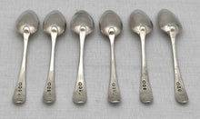 Georgian, George III, Six Silver Teaspoons. London 1794 George Wintle. 3.5 troy ounces.