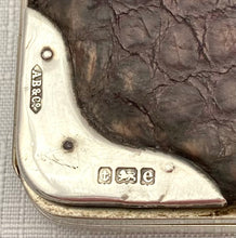 Edwardian Silver Mounted Leather Card Case. Birmingham 1904 Albert Baker & Co.