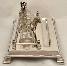Early 20th Century Silver Plated Inkstand of Equine & Naturalistic Interest.