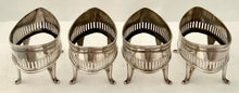 Four George III Silver Salts With Blue Glass Liners. London 1797 William Abdy II. 5 troy ounces.