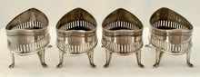 Four George III Silver Salts With Blue Glass Liners. London 1797 William Abdy II. 5 troy ounces.