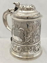 Georgian, George II, Silver Lidded Tankard. London 1738 Richard Bayley. 21.7 troy ounces.