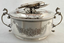 Lobster Bisque Silver Plated Covered Bowl.