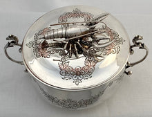 Lobster Bisque Silver Plated Covered Bowl.