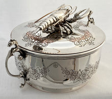 Lobster Bisque Silver Plated Covered Bowl.