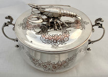 Lobster Bisque Silver Plated Covered Bowl.