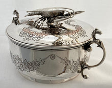 Lobster Bisque Silver Plated Covered Bowl.
