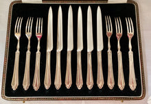 Cased Set of Silver Plated Fruit Knives & Forks for Six. I. S. Greenberg & Co. of Birmingham, circa 1930.