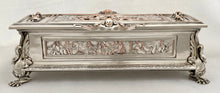 Victorian Neoclassical Silver Plated Figural Casket. Elkington & Co. circa 1865.