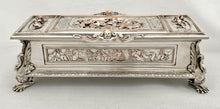 Victorian Neoclassical Silver Plated Figural Casket. Elkington & Co. circa 1865.