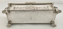 Victorian Neoclassical Silver Plated Figural Casket. Elkington & Co. circa 1865.
