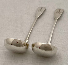 Georgian, George IV, Pair of Scottish Silver Cream Ladles. Edingburgh 1828, Adam Elder. 1.8 troy ounces.