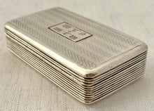 William IV Silver Snuff Box. Birmingham 1832 Thomas Shaw. 1.2 troy ounces.