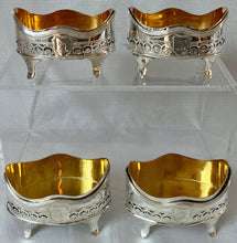 Georgian, George III, Set of Four Silver Salts. London 1793 Henry Chawner. 5.3 troy ounces.