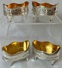 Georgian, George III, Set of Four Silver Salts. London 1793 Henry Chawner. 5.3 troy ounces.