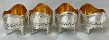 Georgian, George III, Set of Four Silver Salts. London 1793 Henry Chawner. 5.3 troy ounces.