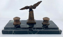 French Empire Style Gilt Metal & Portoro Marble Inkstand, After L&F Moreau.