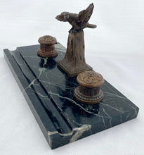 French Empire Style Gilt Metal & Portoro Marble Inkstand, After L&F Moreau.