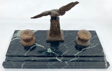 French Empire Style Gilt Metal & Portoro Marble Inkstand, After L&F Moreau.