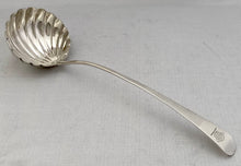 Georgian, George III, Crested Silver Shell Bowl Soup Ladle. London 1785 William Sumner I. 4.8 troy ounces.