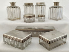 Early Victorian Silver & Cut Glass Vanity Set. London 1839 Rawlings & Summers. 11.5 troy ounces.