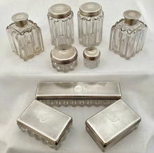 Early Victorian Silver & Cut Glass Vanity Set. London 1839 Rawlings & Summers. 11.5 troy ounces.