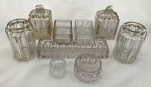 Early Victorian Silver & Cut Glass Vanity Set. London 1839 Rawlings & Summers. 11.5 troy ounces.