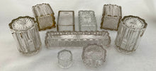 Early Victorian Silver & Cut Glass Vanity Set. London 1839 Rawlings & Summers. 11.5 troy ounces.