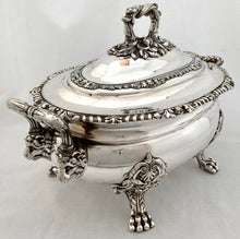 Victorian Silver Plated Lion Mask Soup Tureen, circa 1850