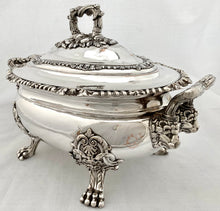 Victorian Silver Plated Lion Mask Soup Tureen, circa 1850