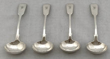 Early Victorian Set of Four Silver Sauce Ladles. London 1839 William Eaton. 8.9 troy ounces.