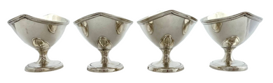Four George III Silver Salts. London 1784 Abraham Peterson & Peter Podio. 12.8 troy ounces.
