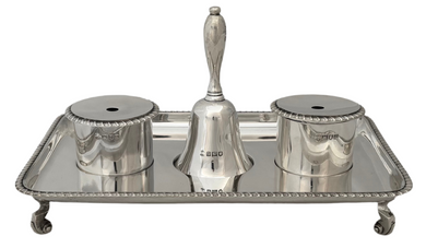 'Given by King Edward', Earls of Leicester, Holkham Hall, Silver Inkstand London 1909 D & J Wellby. 25.9 ozt.