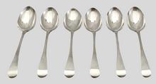 William IV Six Silver Dessert Spoons. York 1832 Barber, Cattle & North. 7.2 troy ounces.