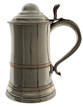 A Large Victorian Silver Plate on Copper Lidded Tankard.