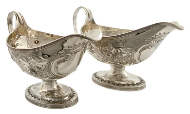 Georgian, George III, Pair of Silver Sauce Boats. London 1800 Godbehere, Wigan & Boult. 12 troy ounces.