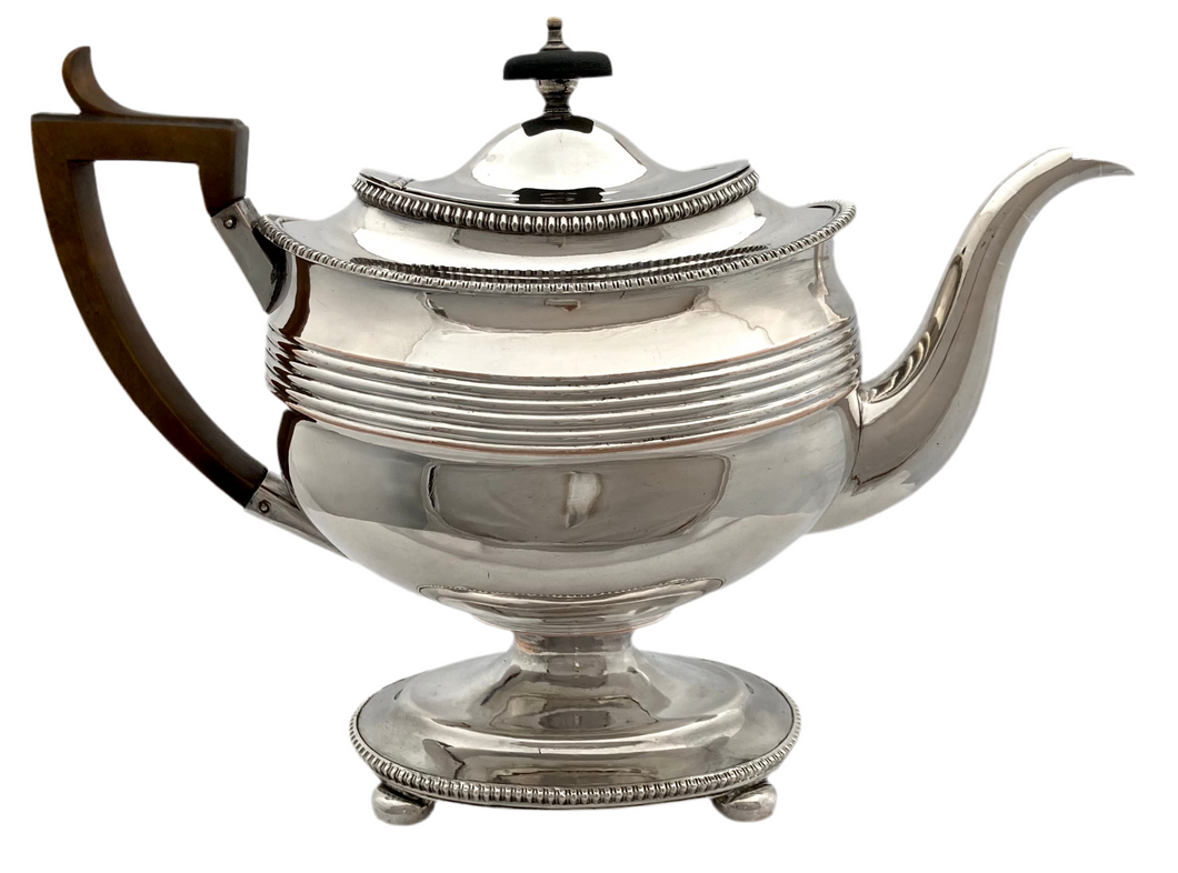 George III Old Sheffied Plate Pedestal Teapot, circa 1810.