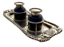 Early Victorian Old Sheffield Plate Inkstand, circa 1840.