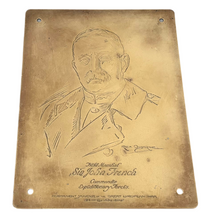 Field Marshal Sir John French, Commander Expeditionary Forces 1914, Brass Portrait Plaque, After Rex Osborne.