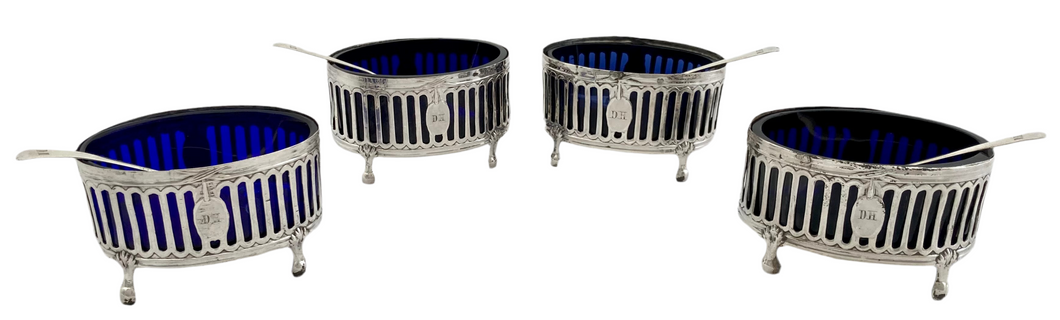 Four Early 19th Century French Silver Salts & Shovels.