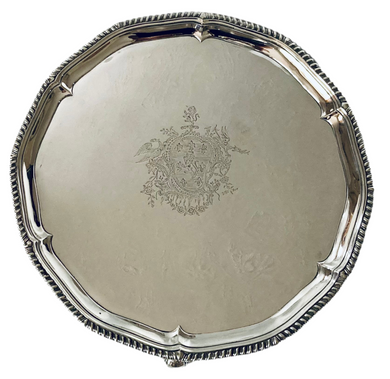 George II Silver Salver, Arms of Holland. London 1759 John Cormick. 36 troy ounces.