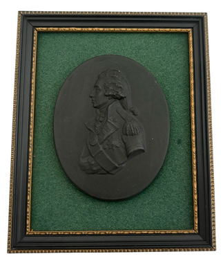 Vice Admiral Viscount Nelson, Black Basalt Portrait Profile Plaque.