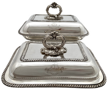 Pair of George IV Old Sheffield Plate Entree Dishes, Christopher Family Crest. T & J Creswick, Sheffield, circa 1820 - 1830.