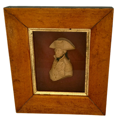 Vice Admiral Viscount Nelson 19th Century Wax Portrait Profile.