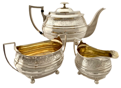 Georgian, George III, Scottish Silver Tea Set. Edinburgh 1809 George McHattie. 35.5 troy ounces.