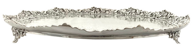 Victorian Large & Ornate Silver Plated Salver. Birmingham circa 1890, Browett Ashberry & Co.