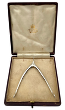 Edwardian Cased Pair of Silver Wishbone Sugar Nips. London 1904 Charles & George Asprey.