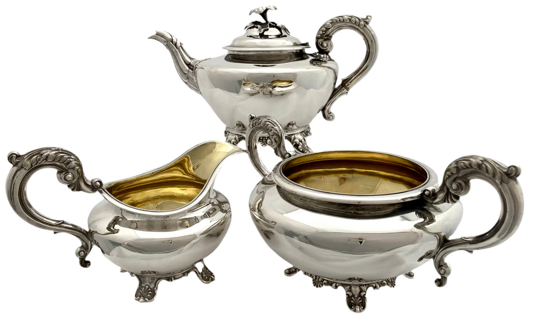 William IV Silver Tea Set. York 1836/38 James Barber & William North. 42 troy ounces.