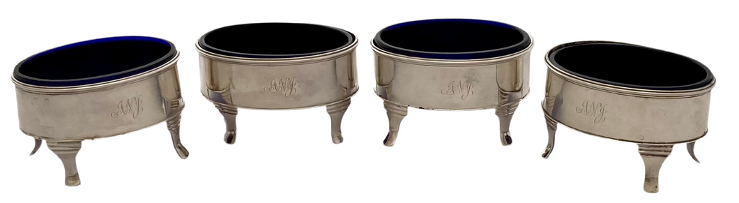 Georgian, George III, Four Silver Salts. London 1801 Josiah Snatt. 6.2 troy ounces.
